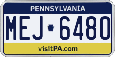 PA license plate MEJ6480