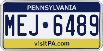 PA license plate MEJ6489