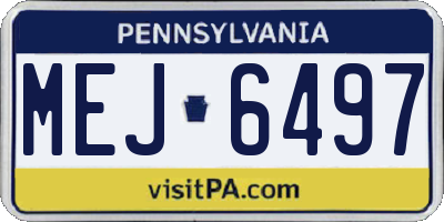 PA license plate MEJ6497