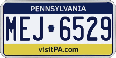 PA license plate MEJ6529