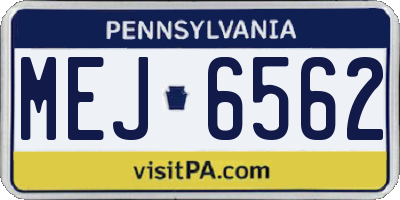 PA license plate MEJ6562