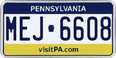 PA license plate MEJ6608