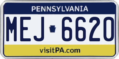 PA license plate MEJ6620