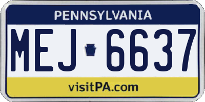 PA license plate MEJ6637