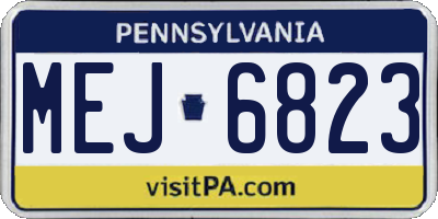 PA license plate MEJ6823