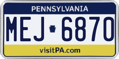 PA license plate MEJ6870