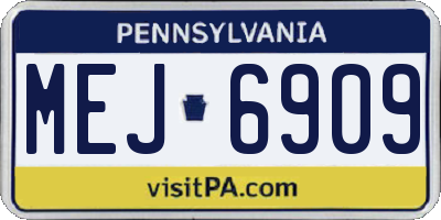 PA license plate MEJ6909