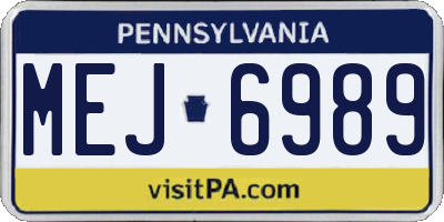 PA license plate MEJ6989