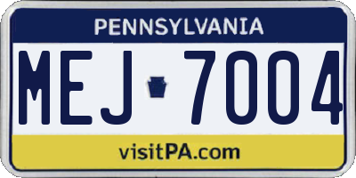 PA license plate MEJ7004