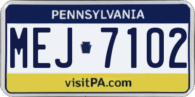 PA license plate MEJ7102