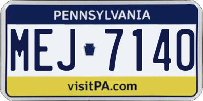 PA license plate MEJ7140