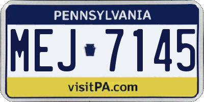 PA license plate MEJ7145