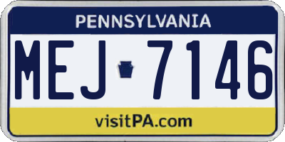 PA license plate MEJ7146