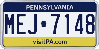 PA license plate MEJ7148