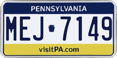 PA license plate MEJ7149