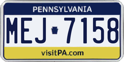 PA license plate MEJ7158