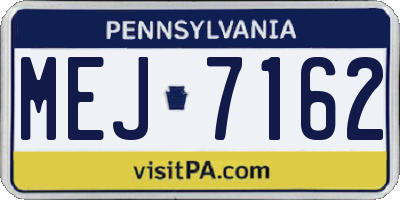 PA license plate MEJ7162