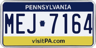 PA license plate MEJ7164