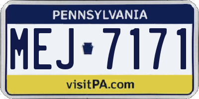 PA license plate MEJ7171