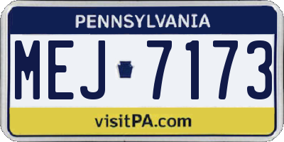 PA license plate MEJ7173