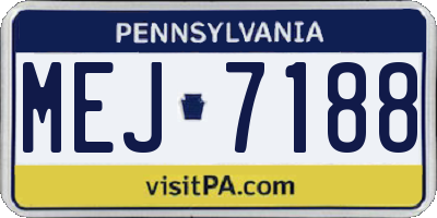 PA license plate MEJ7188