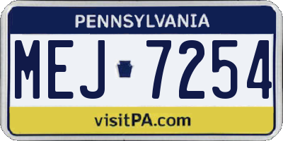 PA license plate MEJ7254