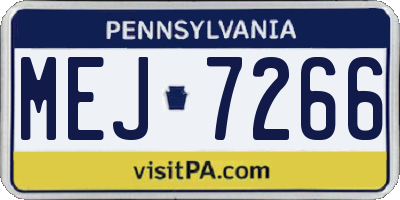 PA license plate MEJ7266