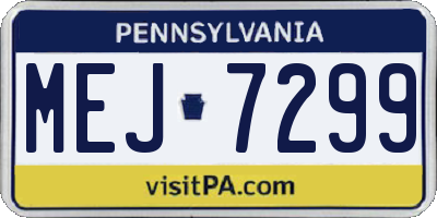 PA license plate MEJ7299