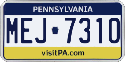 PA license plate MEJ7310