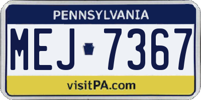 PA license plate MEJ7367