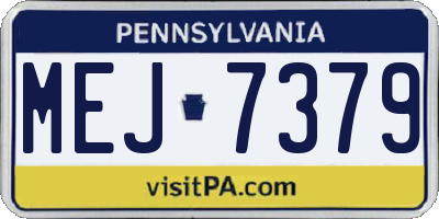 PA license plate MEJ7379