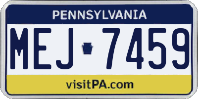 PA license plate MEJ7459