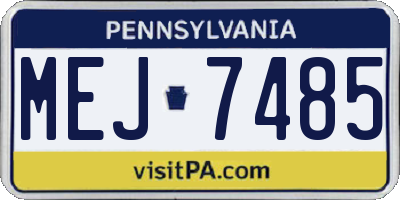 PA license plate MEJ7485