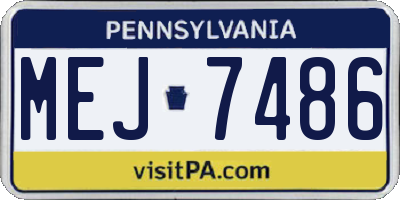 PA license plate MEJ7486