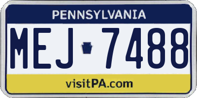 PA license plate MEJ7488