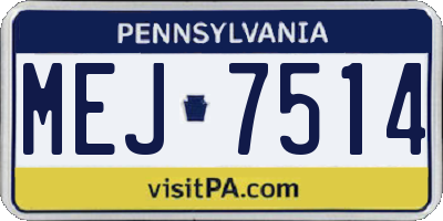 PA license plate MEJ7514