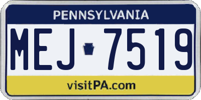 PA license plate MEJ7519
