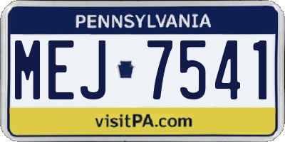 PA license plate MEJ7541