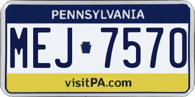 PA license plate MEJ7570