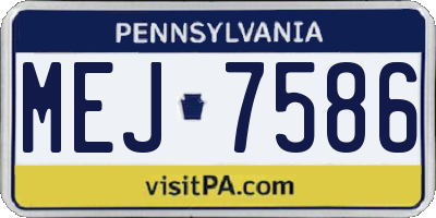 PA license plate MEJ7586