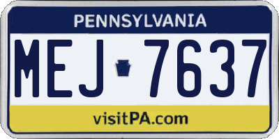 PA license plate MEJ7637