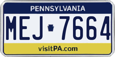 PA license plate MEJ7664