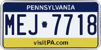 PA license plate MEJ7718