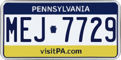 PA license plate MEJ7729
