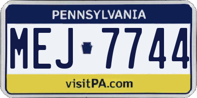 PA license plate MEJ7744