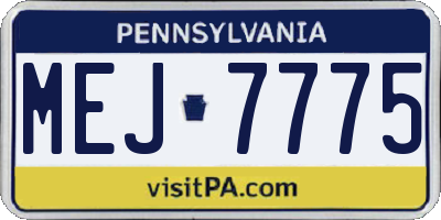 PA license plate MEJ7775