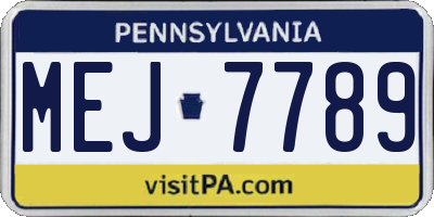PA license plate MEJ7789