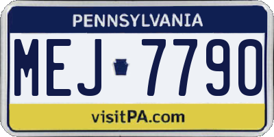 PA license plate MEJ7790