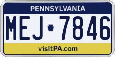 PA license plate MEJ7846
