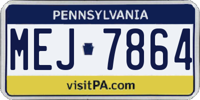 PA license plate MEJ7864